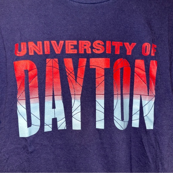 University of Dayton Flyers Navy Blue Shirt S Port & Company tag NCAA Ohio - Picture 2 of 5